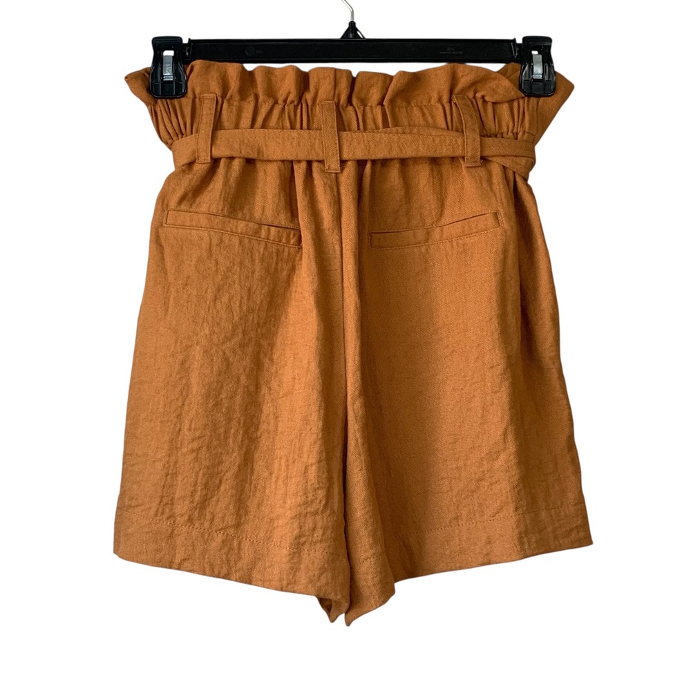 A. New Day burnt orange paper bag‎ shorts with tie and pockets. Size S - Picture 2 of 12